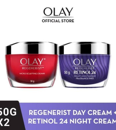 [Bundle of 2] Olay Regenerist Day Cream and Retinol 24 Night Cream